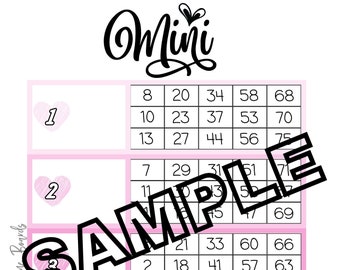 Mini block bingo pink (mixed, straight, blank)