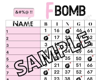 F Bomb bingo (mixed, straight, blank)