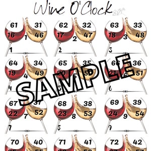 Wine O'Clock Bingo (mixte, simple, vierge)