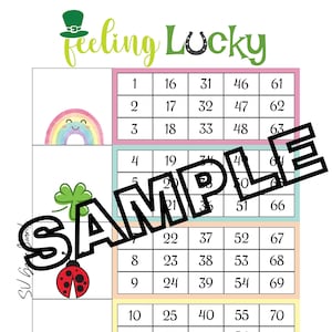 Se sentir chanceux bloque le bingo (mixte, droit, vierge)