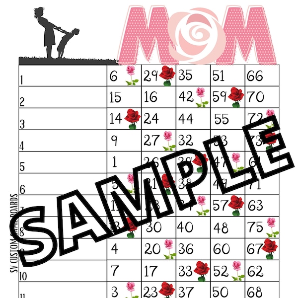 Mom bingo Mothers day (mixed, straight, blank)