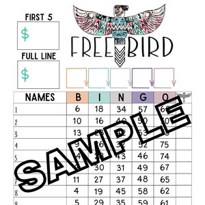 Freebird moneyballs bingo 75 ball (mixed, straight, blank)