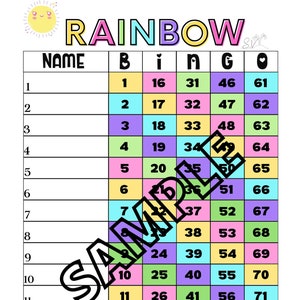 Bingo arc-en-ciel (mixte, simple, vierge)