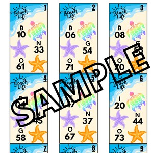 La vie de plage tient. 25 cartes, feuille d'appel principale