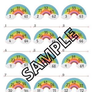 Rainbows bingo (mixte, simple, vierge)
