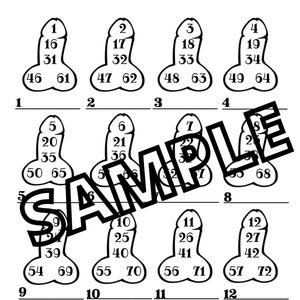 Bingo Weiner 1-15 lignes (mixtes, droites, vierges)