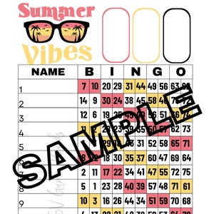 Summer Vibes double bingo (mixte, simple, vierge)
