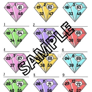 Diamond Bingo (mixed, straight, blank)