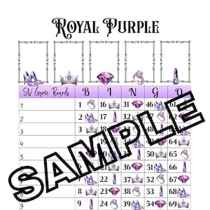 Royal purple bingo (mixed, straight, blank)