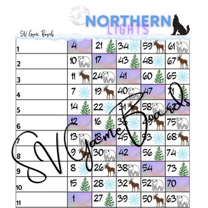 Northern lights bingo (mixed, straight, blank)