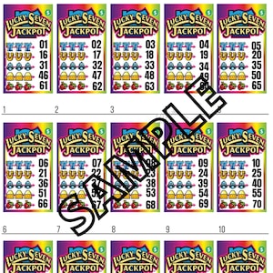 Chanceux sept bingo (mixte, droit, vierge)
