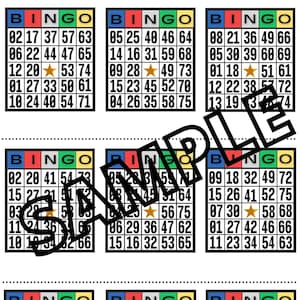 Bingo de cartas completo 15 líneas 75 bolas Mixto/en blanco (2 páginas)