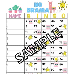Bingo No Drama Lama (mixte, simple, blanc)