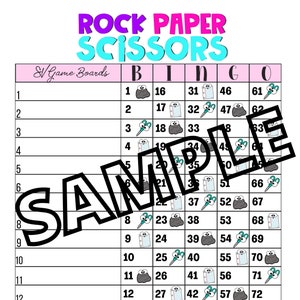 Rock paper scissors bingo (mixed, straight, blank)