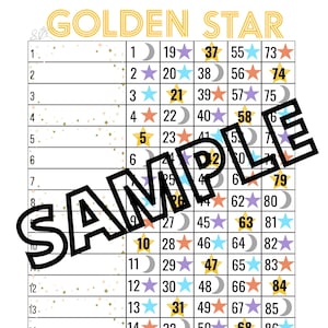 Golden star 90 bal 18 lijnen bingo (gemengd, straight, blanco)