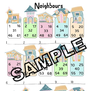 Neighbours houses bingo (mixed, straight, blank)