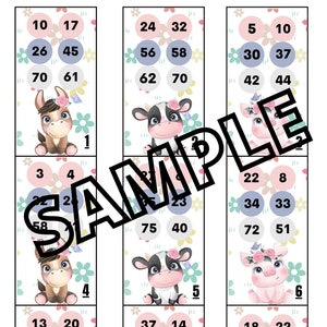 La carte complète contient 6 numéros (25 cartes, maître, feuille d'appel)