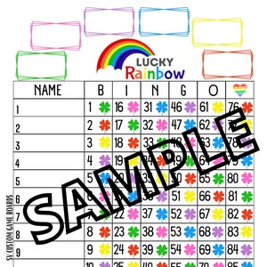 Lucky rainbow 90 BALL bingo (mixed, straight, blank)