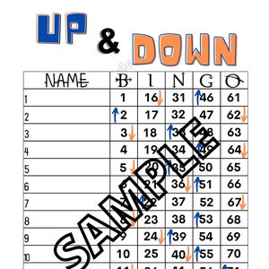 Up & Down bingo (gemengd, puur, blanco)