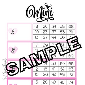 Mini block bingo pink (mixed, straight, blank)