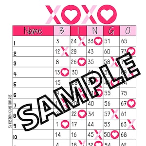 XOXO bingo 1-15 lignes (mixtes, droites, vierges)