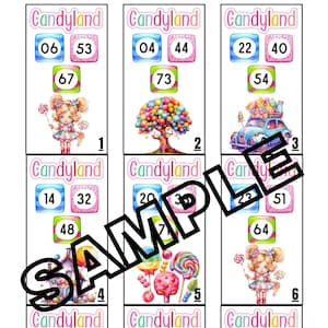 Candyland détient (25 cartes, maître, feuille d'appel)