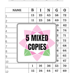 Forfait mixte bingo de base (5 exemplaires mixtes)