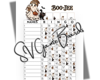 Boo Jee Ghost bingo 75 ball 15 line (mixed, straight, blank)