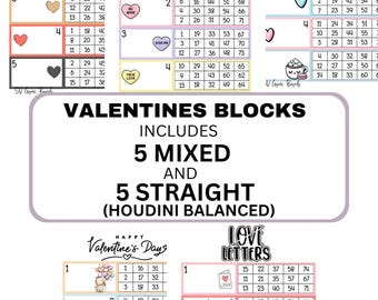 Valentines block bundle (5 mixed and 5 straight)