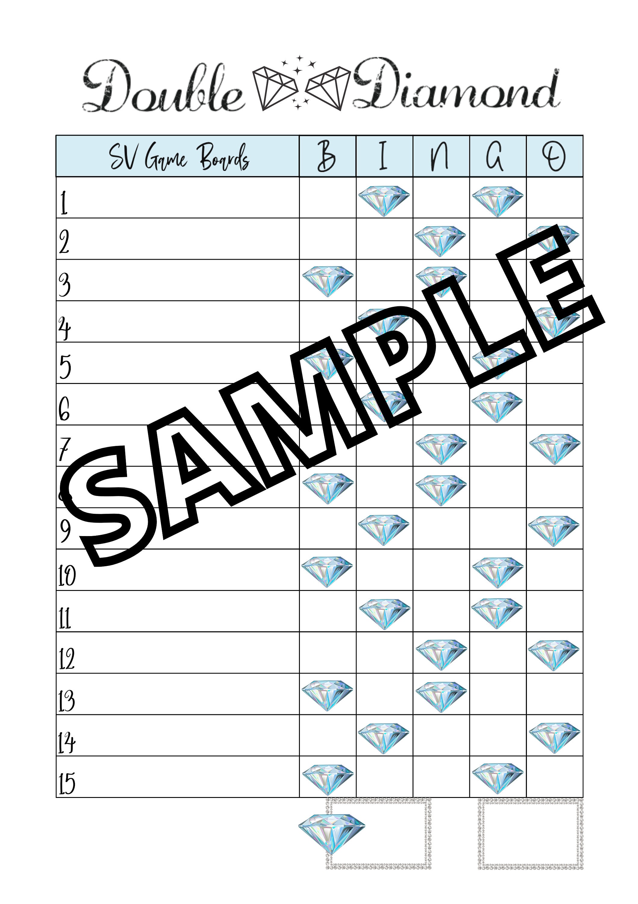 Double Diamond Bingo (mixed, Straight, Blank) - Etsy Canada