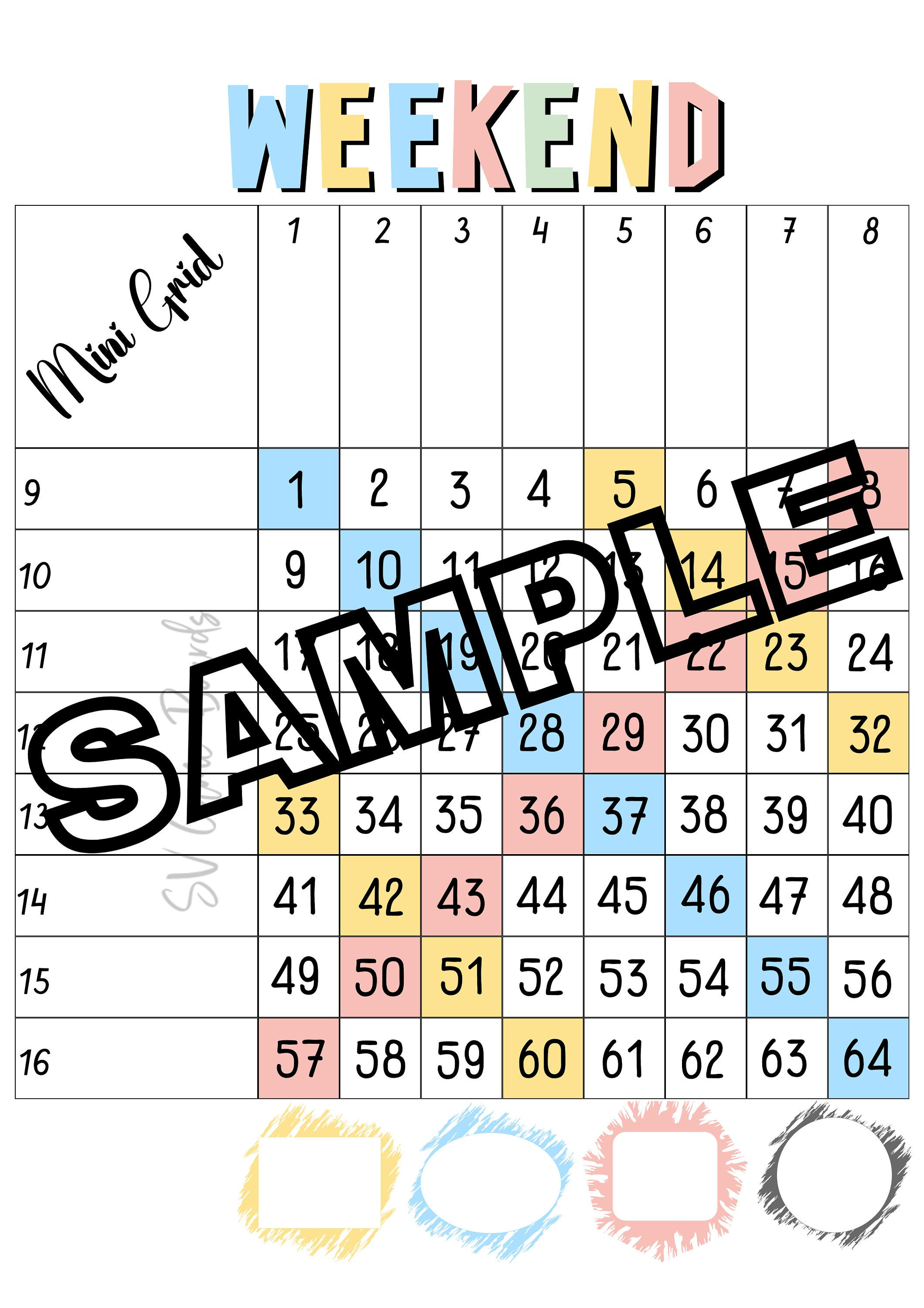 Weekend Mini Grid Bingo (mixed, Straight, Blank) - Etsy