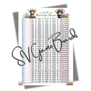 In the Mood for flowers 1-99, 5x 33 line - number generator board