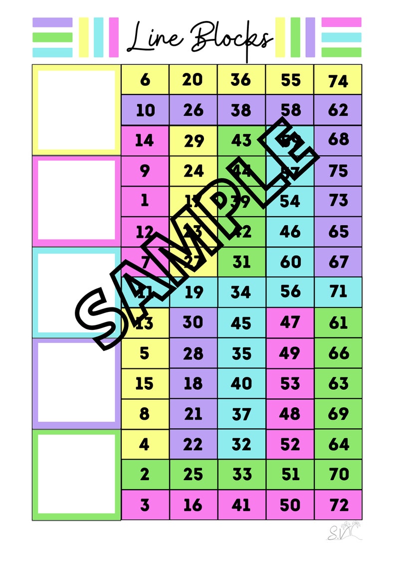 Line Blocks Bingo (mixed, Straight, Blank) - Etsy