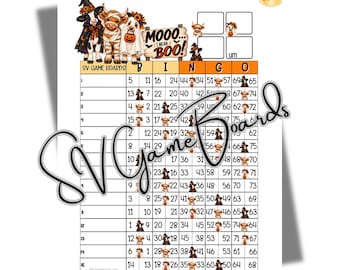 MOO i mean BOO Double bingo 75 ball (mixed, blank)