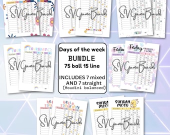 Days of the week bundle 75 ball (7 straight and 7 mixed)