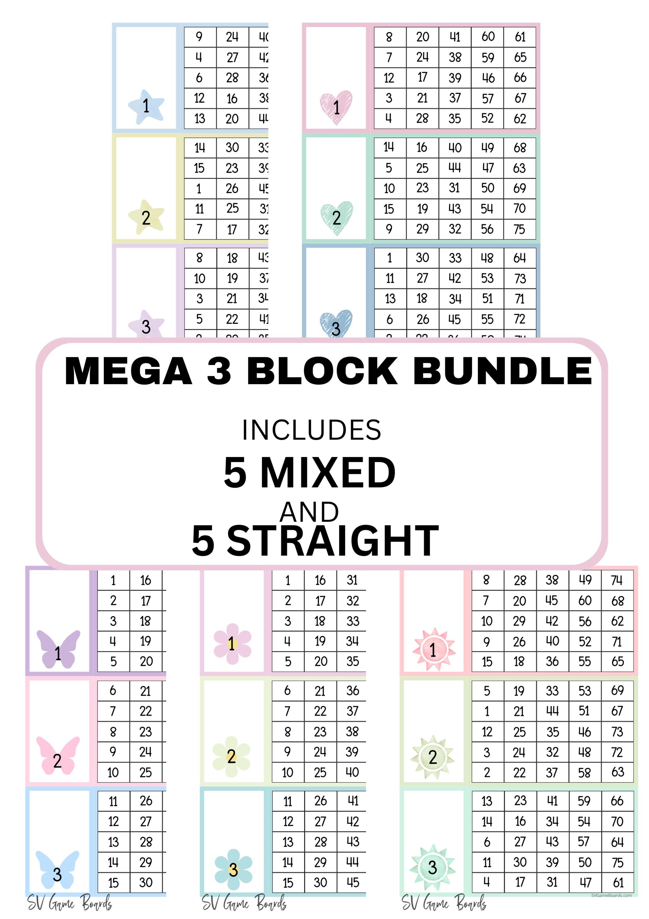 Mega 3 Block Bundle (5 Mixed, 5 Straight) - Etsy