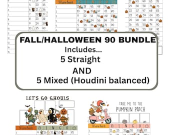 Fall/Halloween retro bundle 90 ball 15 line (5 straight and 5 mixed)