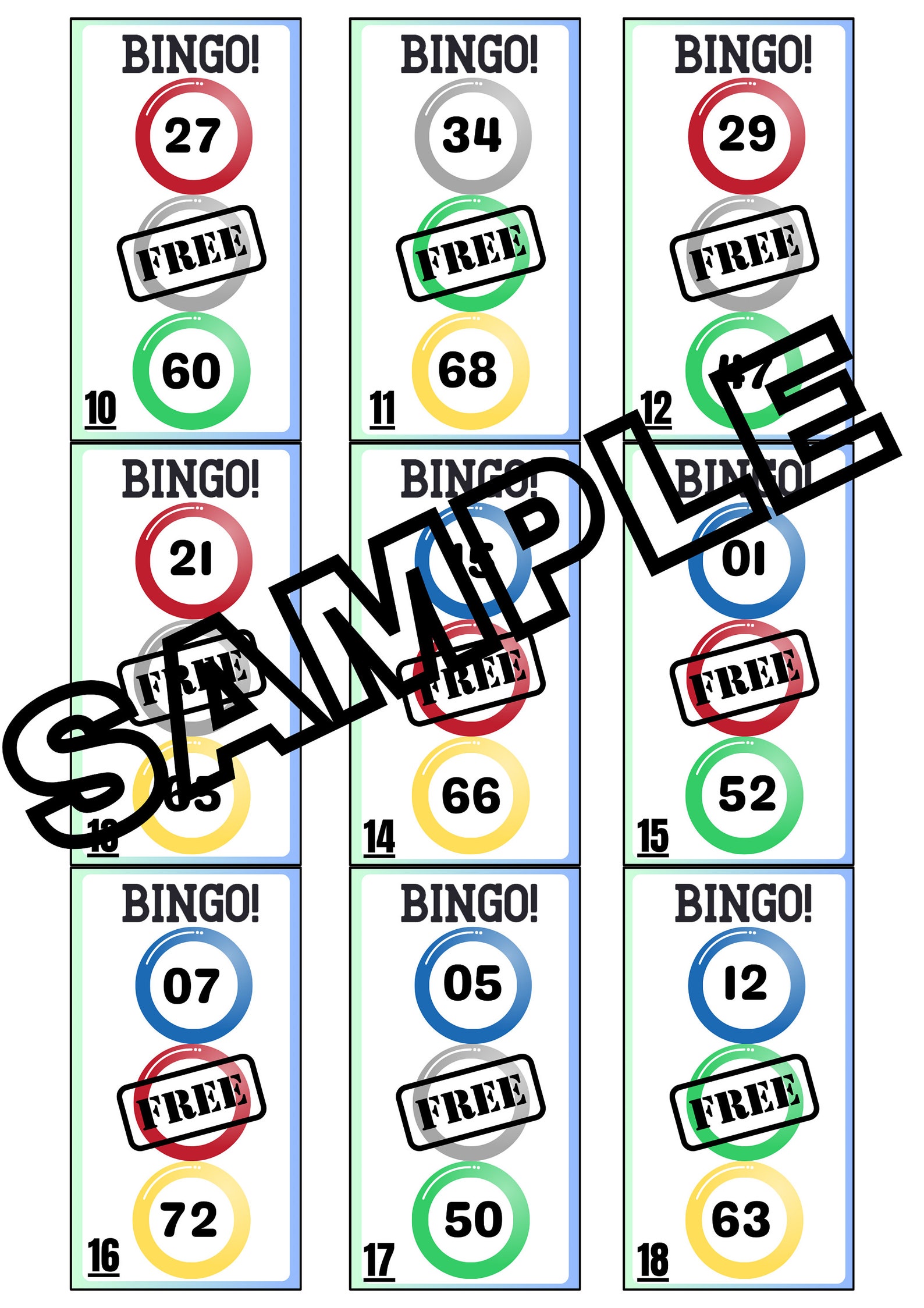 Bingo Holds Free Space, 2 Number (25 Card, Master, Call Sheet) - Etsy