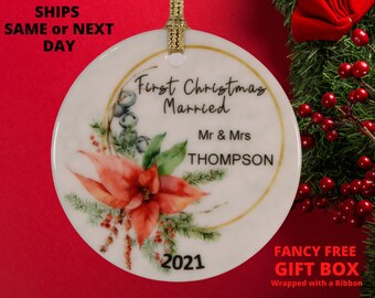 Family First Christmas Stockings 3D Effect - Personalized Ceramic