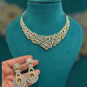 American Diamond Necklace Set: Elegant Bridal Jewelry