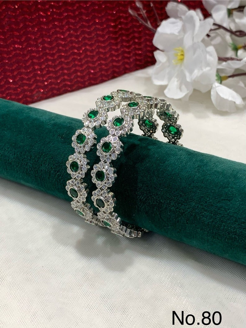 American Diamond Bangle Set: Indian Bridal Jewelry - Etsy