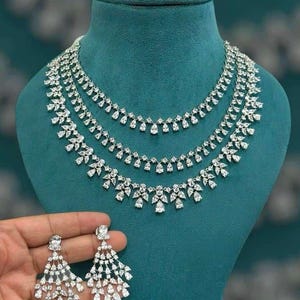 American Diamond Necklace Set: Elegant Bridal Jewelry
