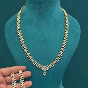 American Diamond Necklace Set: Elegant Bridal Jewelry