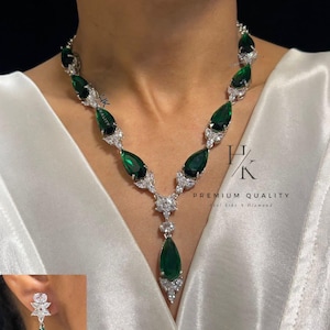 AD Cut American Diamond Necklace Set: Indian Jewelry