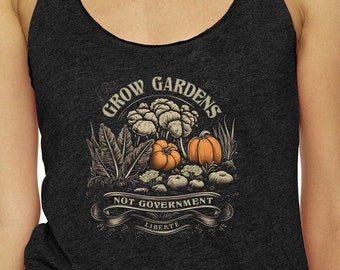 Wachsen Gärten nicht Regierungs-Damen-Behälter-Schwarz-Behälter-Spitze Libertär Lustiges Shirt Vaterländische Geschenke Konservative Frau Kleines Regierungsgeschenk