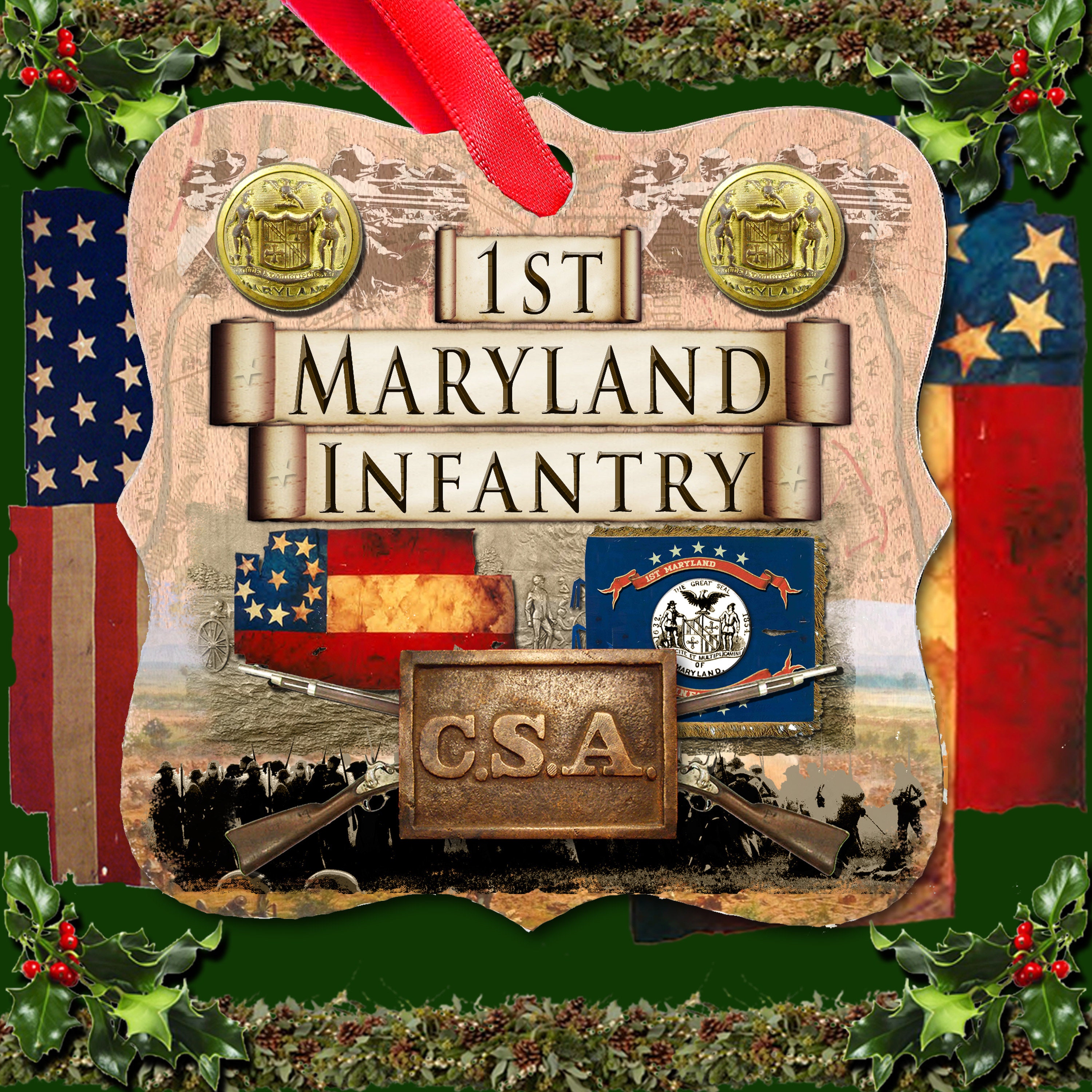 1st Maryland Infantry Double Sided Maple Veneer Wooden Etsy