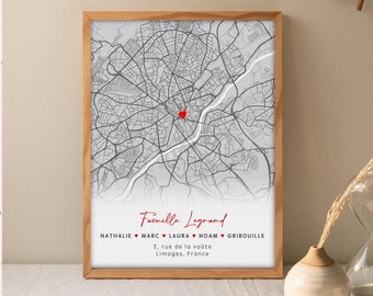 Affiche famille, Cadeau couple, Cadeau de mariage, Cadeau crémaillère