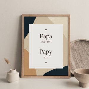 Affiches et cartes annonce de grossesse papy personnalisée, cadeau original pour la fête des grands-pères. Cadeau futur papi. Grands parents