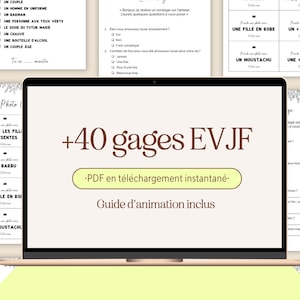 40 Gages, challenge et défis d'enterrement de vie de jeune fille à télécharger - Gages EVJF en français, à imprimer - Défis pour la mariée