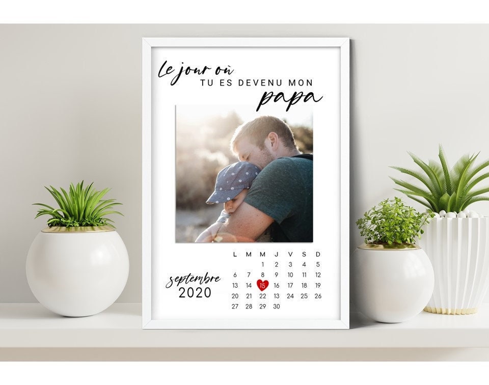 Affiche Date de Naissance à Offrir Un Papa. Cadeau Personnalisé. Fête Des Pères ou Fêtes Grand-Pères